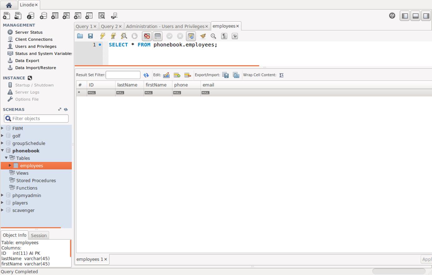 A blank table ready for data A blank table ready for data