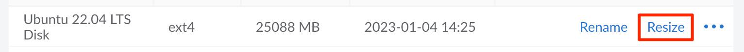 Screenshot of a Compute Instance Details page with the Resize disk button highlighted Screenshot of a Compute Instance Details page with the Resize disk button highlighted