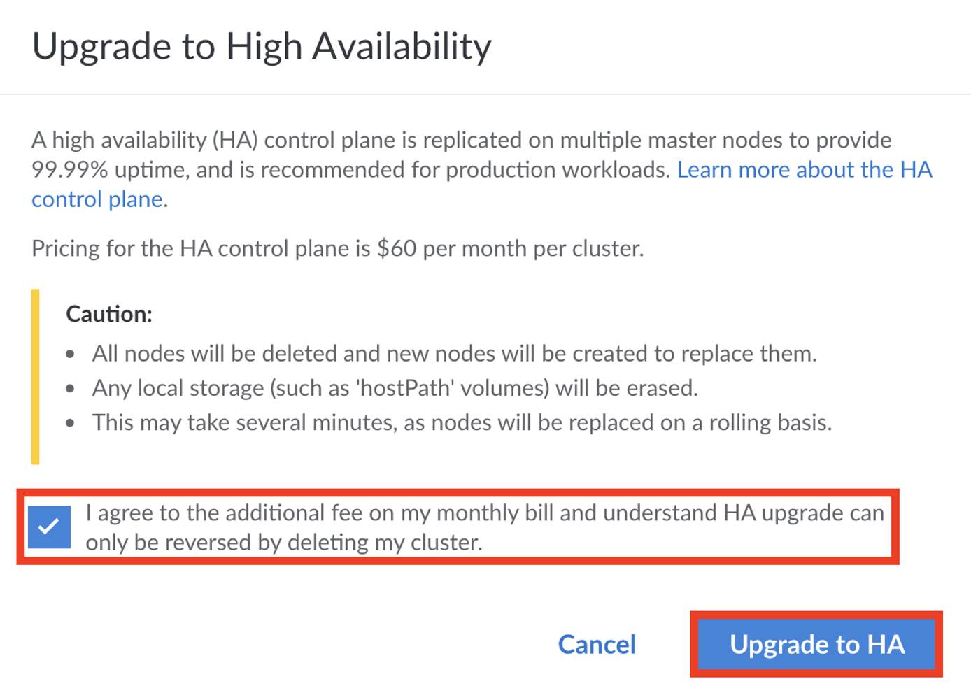 Kubernetes HA Cluster Enable. LKE HA cluster enable